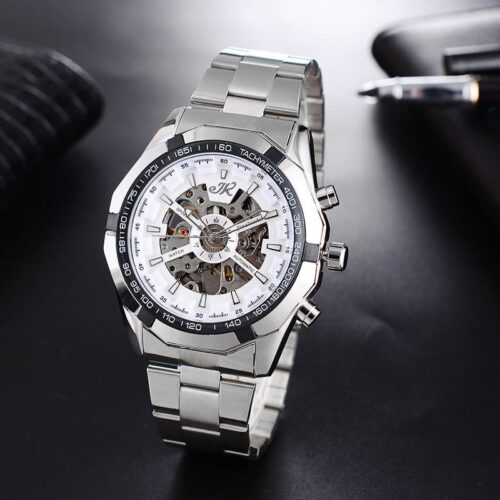 Men's Steel Strap Fashion Watch High-end Hollow Mechanical Watch