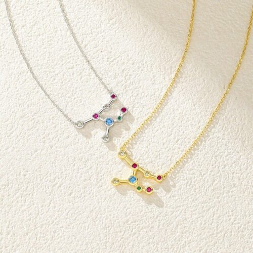 S925 Sterling Silver Twelve Constellation Zircon Necklace For Women