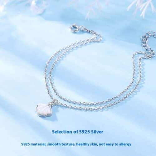 Women's 925 Silver White Beimu Double Layer Bracelet