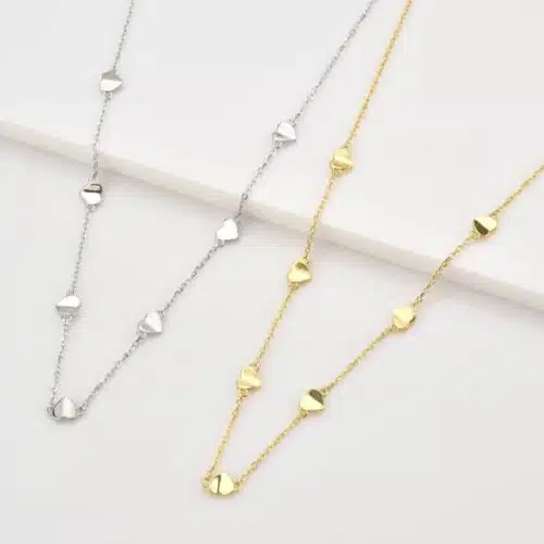 Women's S925 Loving Heart In Sterling Silver Scarf Long Necklace