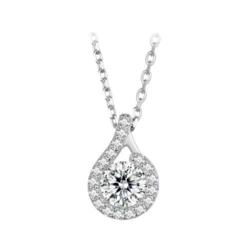 Light Luxury Sterling Silver 1 Karat Moissanite Necklace